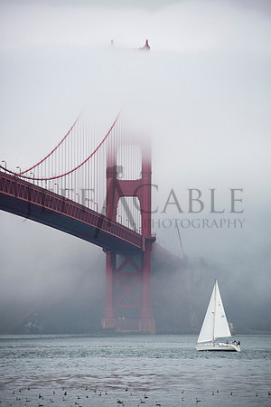 Golden Gate Fog and Sailboat